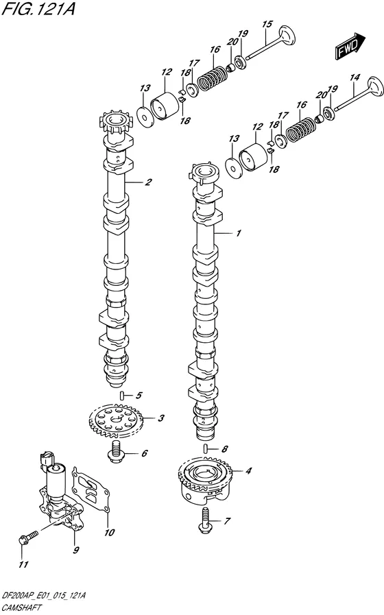 Распредвал для Suzuki DF200A PL/X