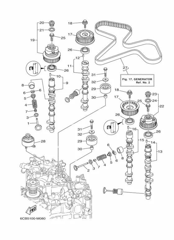Клапан для Yamaha F300 ETU/X
