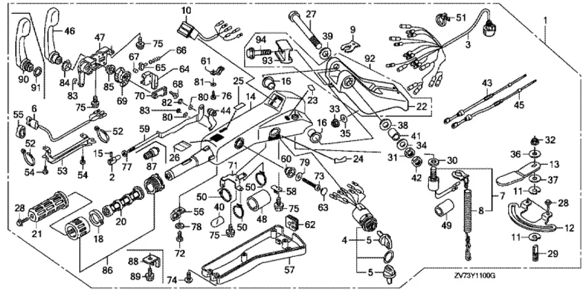 Комплект рукоятки управления для Honda 30