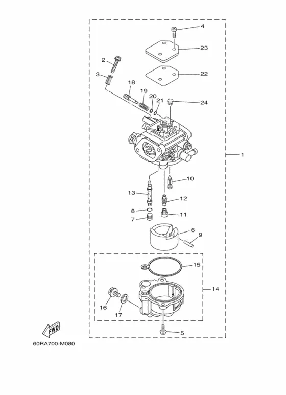 Карбюратор для Yamaha F8 MHL