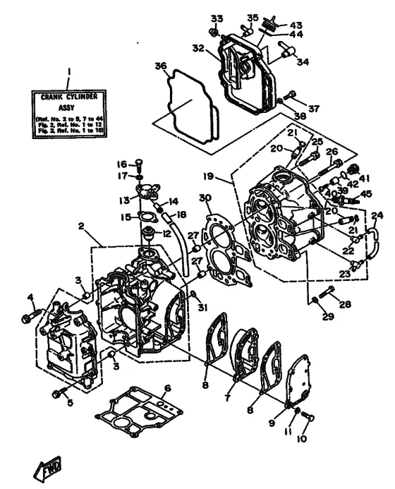 Цилиндр и картер для Yamaha F9.9 M(E)HS/L