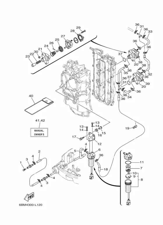 Топливная система 1 для Yamaha F150 ETL/X