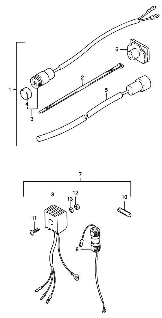 Опция: электрическое оборудование ((MANUAL STARTER)) для Suzuki DT40 WS/L/LL/L2/XL; WRS/L/LL/L2/XL; WKS/L/LL/L2/XL; WKRS/L/LL/L2/XL
