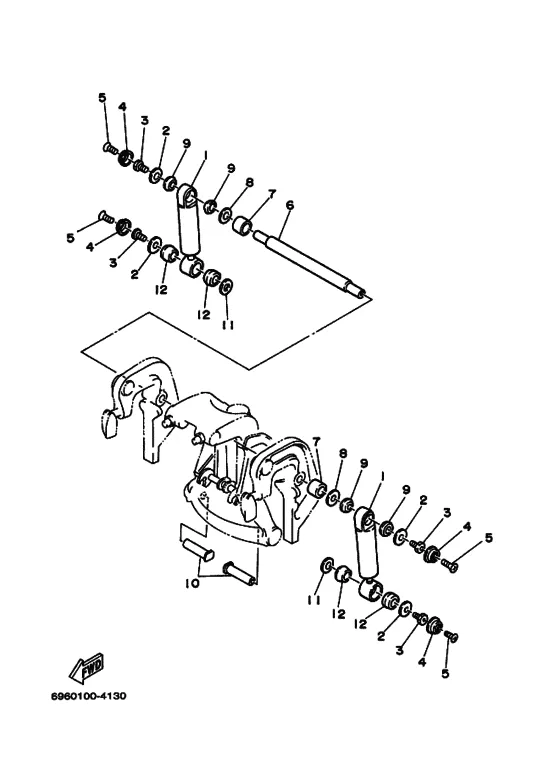 Кронштейн 6 для Yamaha 55 MHS/L