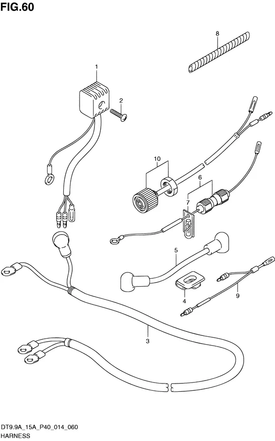 Жгут проводов ((DT15A P40)) для Suzuki DT9.9A S/L; KS/L