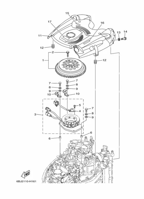 Генератор для Yamaha F350 ETU/X