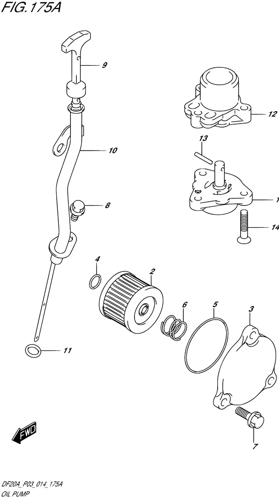 Масляный насос для Suzuki DF9.9B S/L; RS/L; TS/L