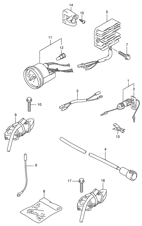 Опция: электрооборудование (NOTE : REFER TO FIG.52(I- 4) FOR MODEL:05~) для Suzuki DF9.9 S/L; RS/L