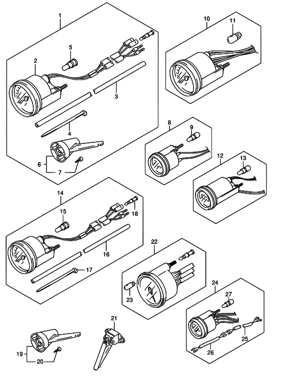 Опция: счетчик для Suzuki DT40 WS/L/LL/L2/XL; WRS/L/LL/L2/XL; WKS/L/LL/L2/XL; WKRS/L/LL/L2/XL