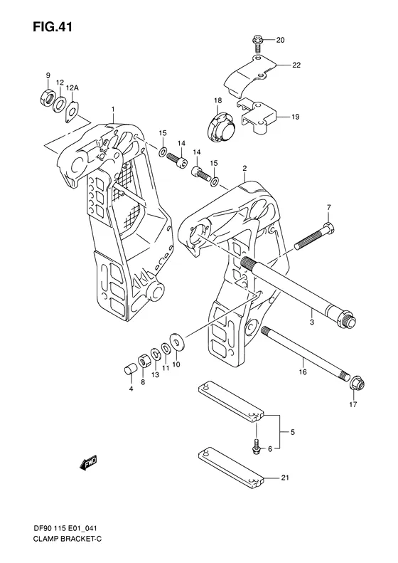 Зажимной кронштейн для Suzuki DF90 TL/X