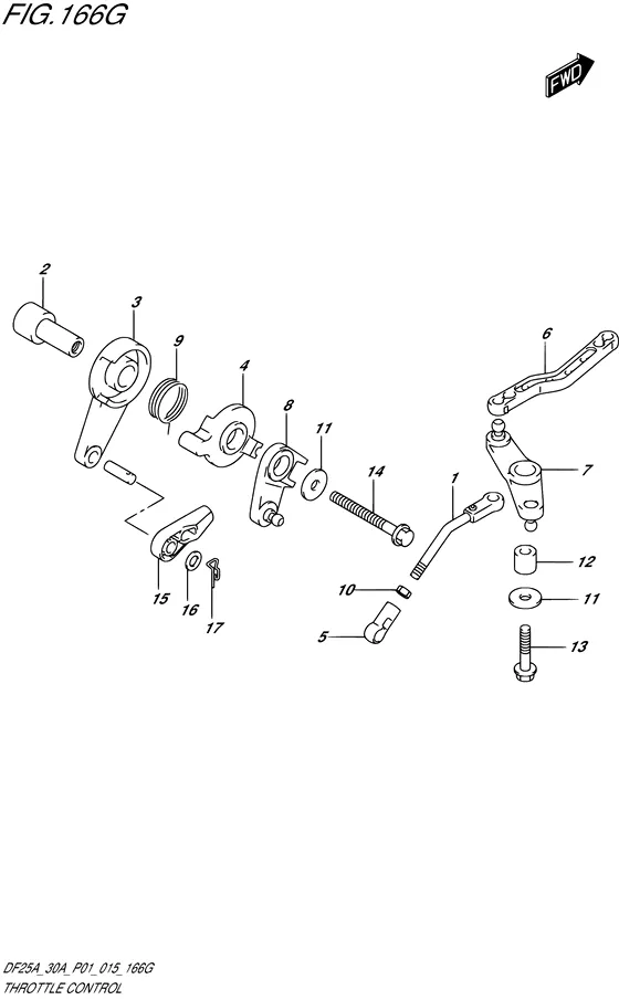 Управление дроссельной заслонкой ((DF30AT P01)) для Suzuki DF25A S/L; RS/L; TS/L; THS/L