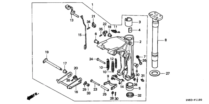 Поворотный корпус и поворотный вал (bf6b/bx/d6,bf8ax/b/bx) для Honda 8