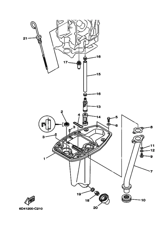 Масляный поддон для Yamaha F15 E(H)PS/L