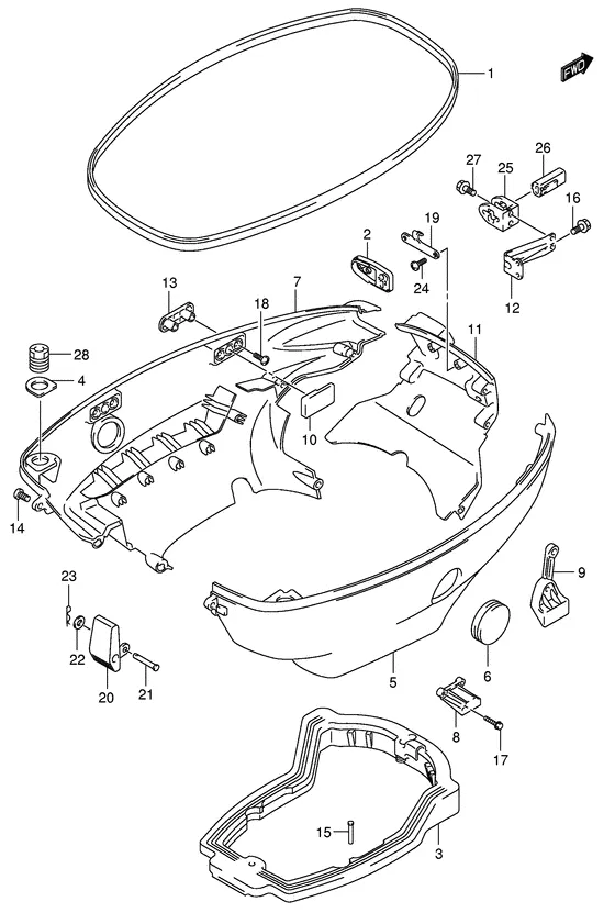 Боковая крышка для Suzuki DF50 (W)QHS/L; (W)TS/L