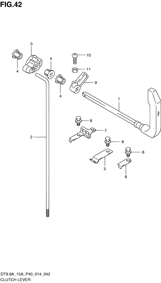 Рычаг сцепления ((DT15A P40)) для Suzuki DT9.9A S/L; KS/L