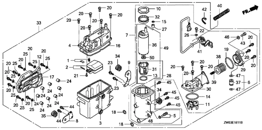Сепаратор паров топлива (2) для Honda 130