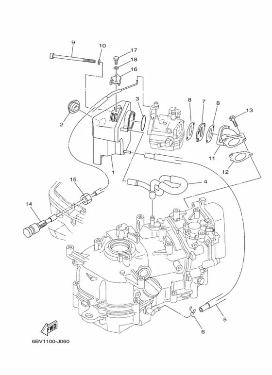 Впускная система для Yamaha F6 MHS/L