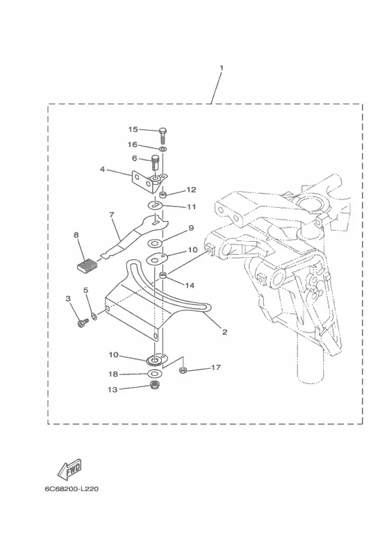 Фрикцион рулевого управления для Yamaha F50 E(D/H/T)L/X