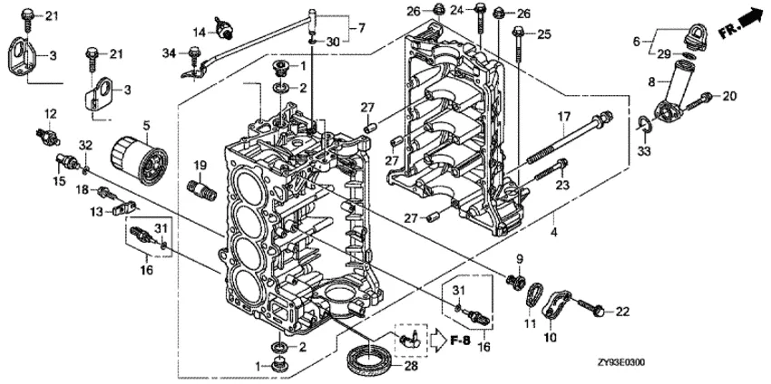 Блок цилиндров в сборе для Honda 75