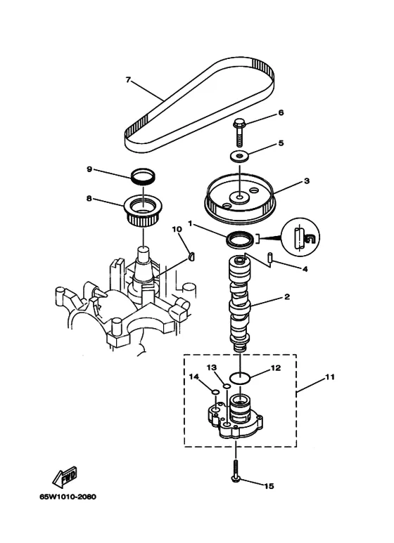 Масляный насос для Yamaha F25 M(E/H/T)S/L