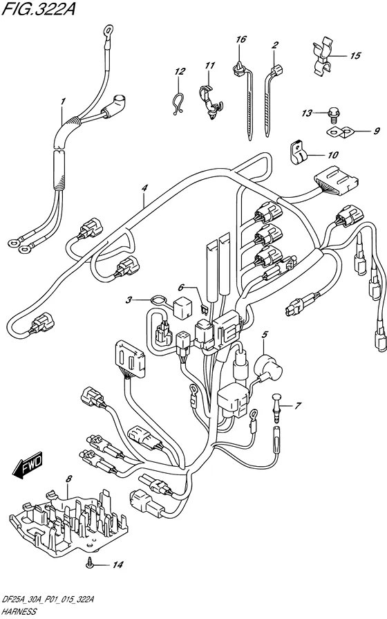 Жгут проводов ((DF25A P01)) для Suzuki DF30A S/L; TS/L; THS/L; QHL