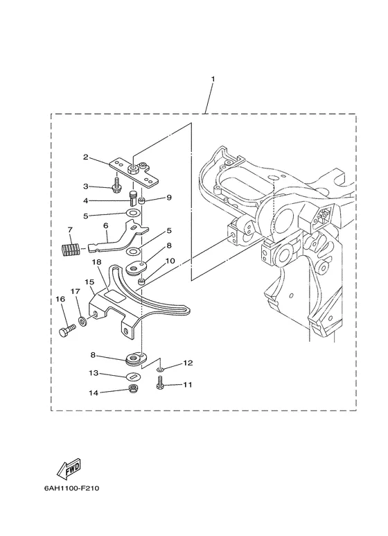 Фрикцион рулевого управления для Yamaha F9.9 MHS/L