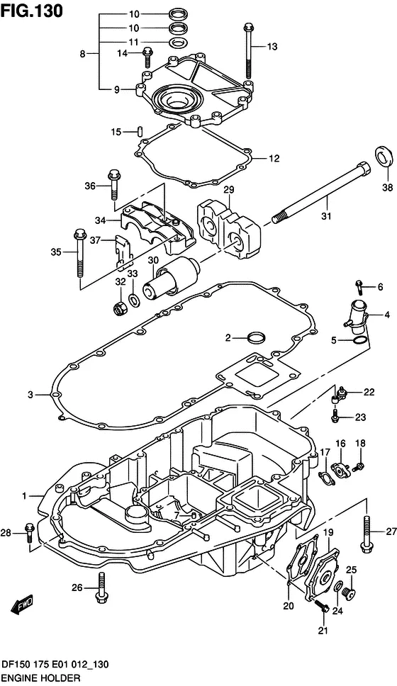 Кронштейн двигателя для Suzuki DF150 (Z)TL/X