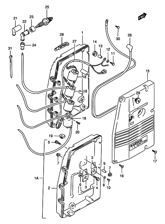Зажигание ((~MODEL:95); NOTE : REFER TO FIG.32 (E- 9) FOR MODEL:96~00 REFER TO FIG.33 (E-10) FOR DT115S/DT140EPI) для Suzuki DT140 L/UL