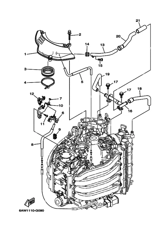Кронштейн термистора для Yamaha F350 ETU/X