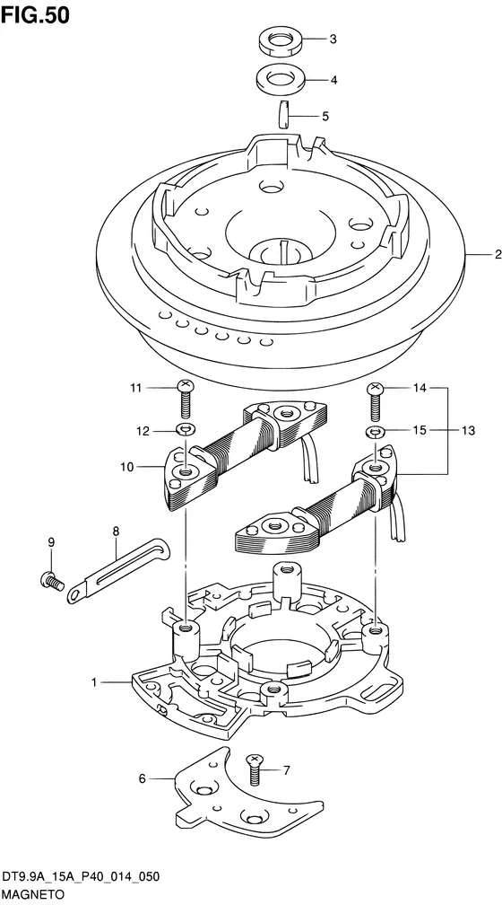 Статор & Ротор ((DT9.9A P40)) для Suzuki DT9.9A S/L; KS/L