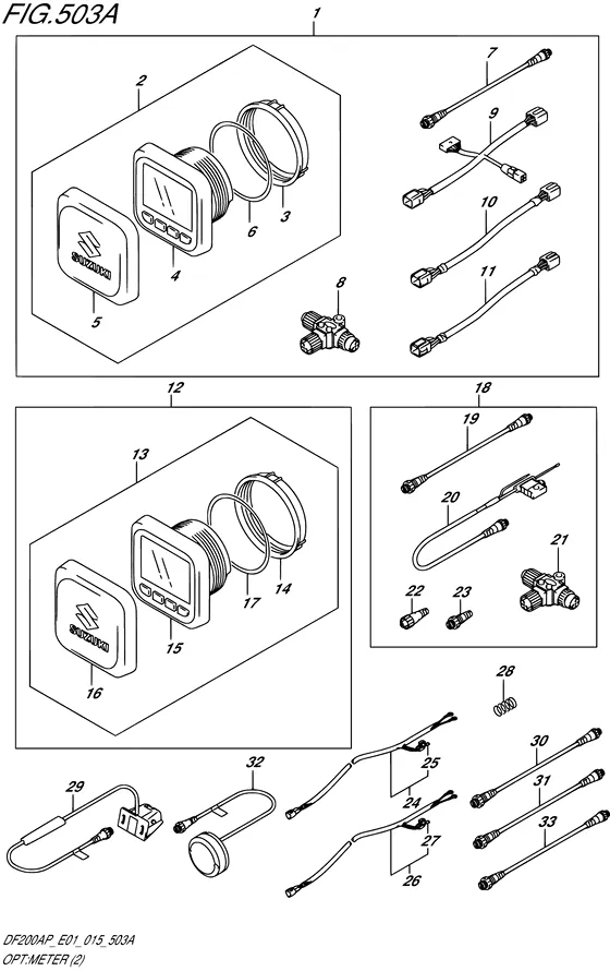 Опция: счетчик ((2)) для Suzuki DF200A PL/X