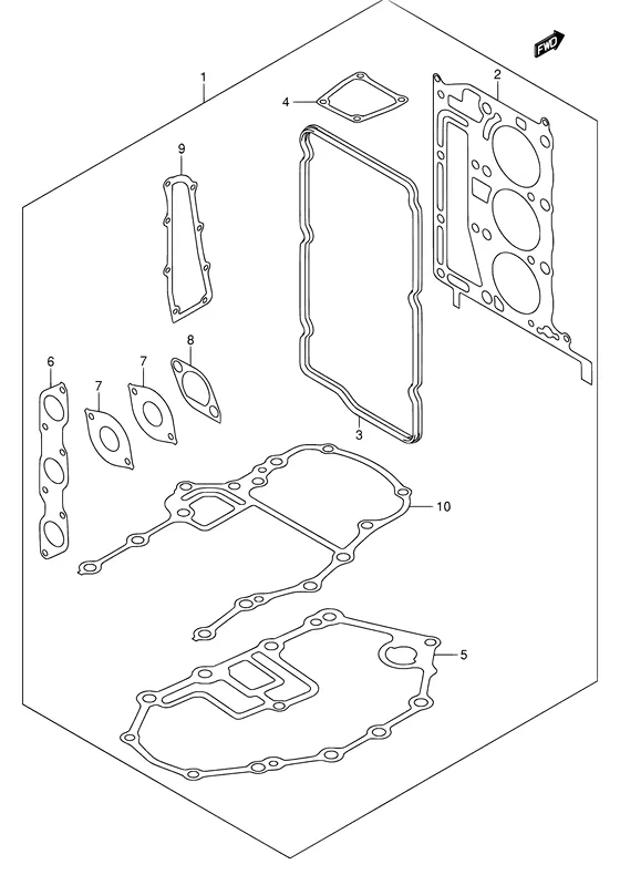 Опция: комплект прокладок для Suzuki DF25 S/L; RS/L; QS/L; TS/L