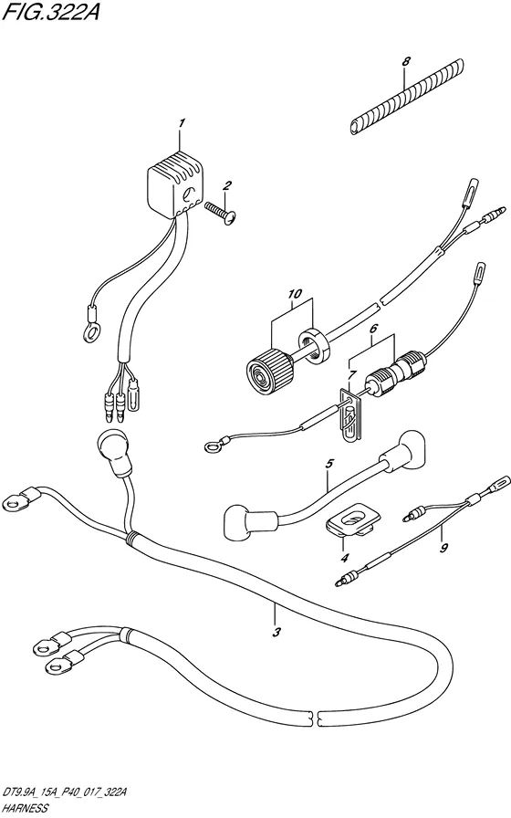 Жгут проводов ((ELECTRIC STARTER) (DT15A P40)) для Suzuki DT15A S/L; KS/L