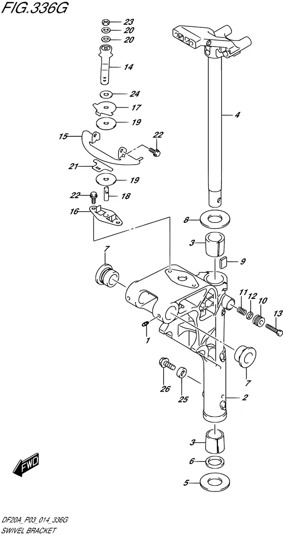 Поворотный кронштейн ((DF15ATH P03)) для Suzuki DF9.9B S/L; RS/L; TS/L