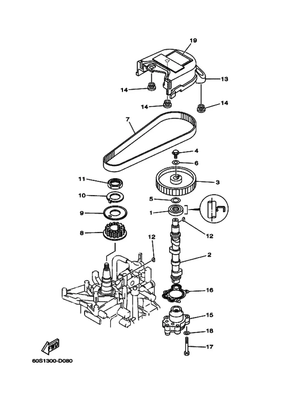 Масляный насос для Yamaha F9.9 E/MHS/L