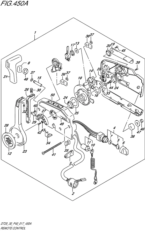 Дистанционное управление ((DT30R P40)) для Suzuki DT30 S/L; RS/L