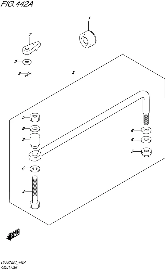 Продольная рулевая тяга для Suzuki DF250 (Z/T)X/XX
