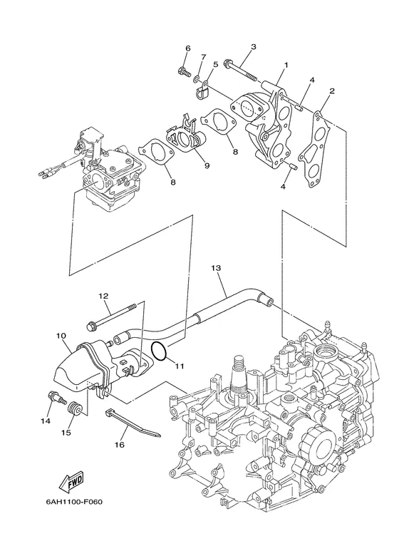 Впускная система для Yamaha F9.9 MHS/L