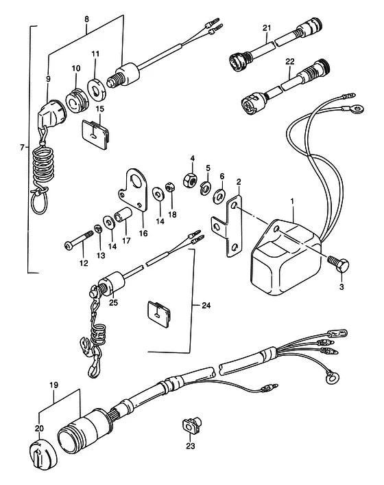 Опция: электрооборудование ((2)) для Suzuki DT15 S/L; KS/L/UL