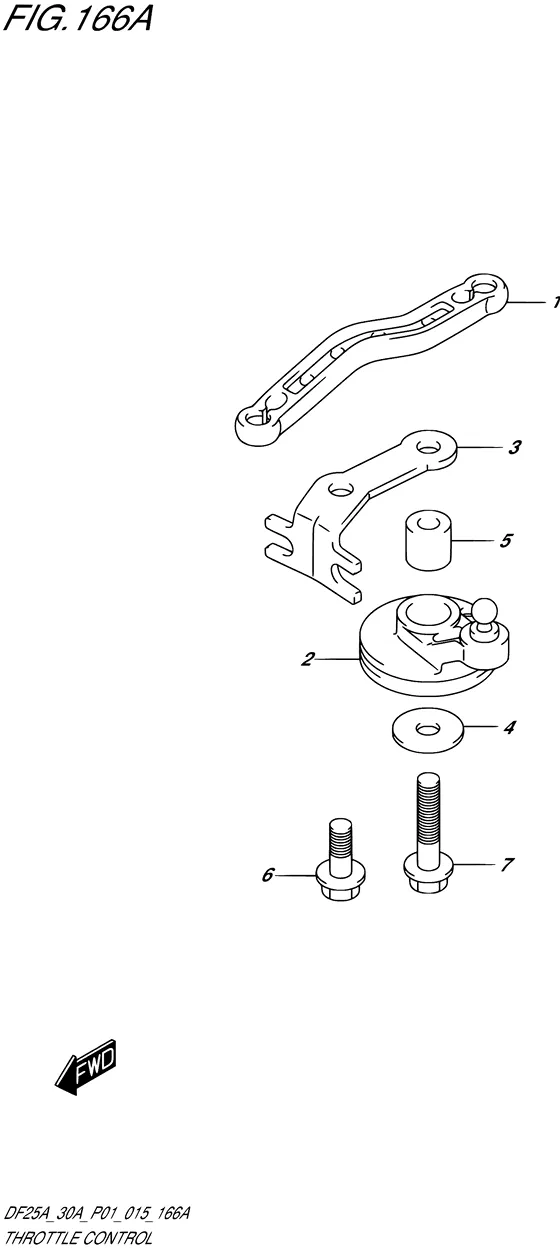 Управление дроссельной заслонкой ((DF25A P01)) для Suzuki DF30A S/L; TS/L; THS/L; QHL