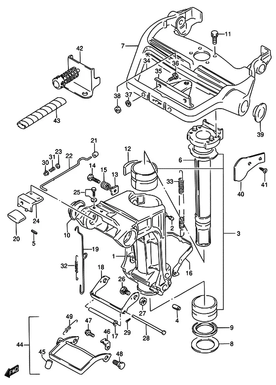 Поворотный кронштейн для Suzuki DT25 S/LL/XL; KS/LL/XL