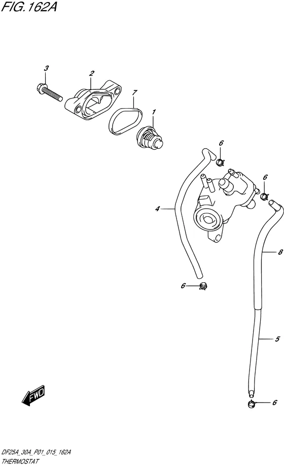 Термостат ((DF25A P01)) для Suzuki DF30A S/L; TS/L; THS/L; QHL
