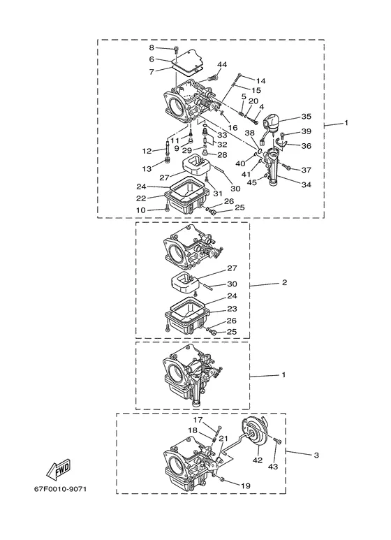 Карбюратор 1 для Yamaha F100 ETL/X