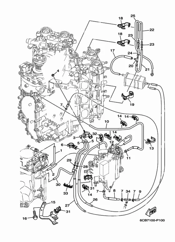 Впускная система 2 для Yamaha F225 ETX