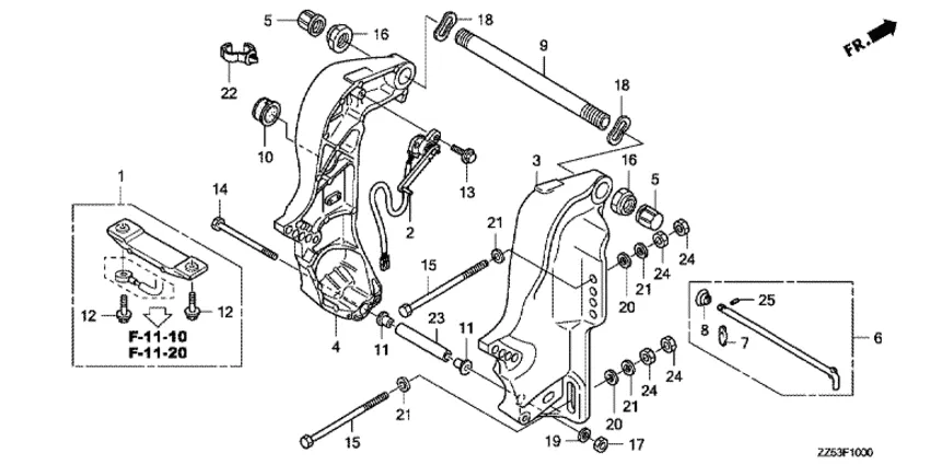 Транцевый кронштейн для Honda 50