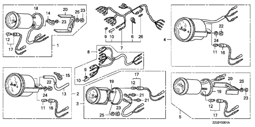 Комплект приборов (analog) для Honda 40