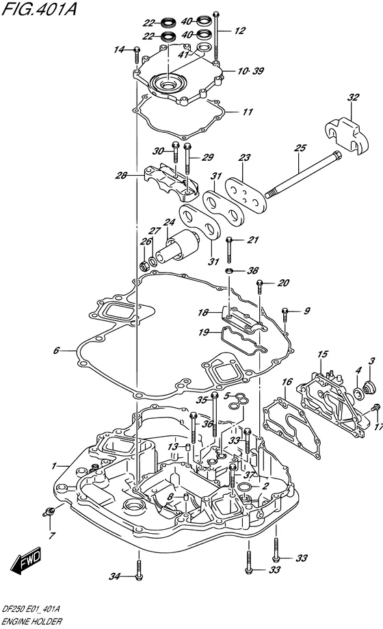Кронштейн двигателя для Suzuki DF250 (Z/T)X/XX