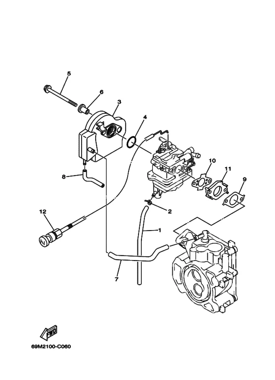 Впускная система для Yamaha F2 MHS/L