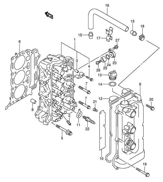 Головка цилиндра для Suzuki DF50 (W)QHS/L; (W)TS/L