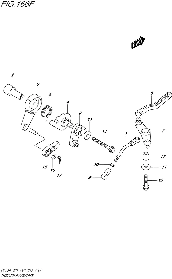 Управление дроссельной заслонкой ((DF30AR P01)) для Suzuki DF30A S/L; TS/L; THS/L; QHL